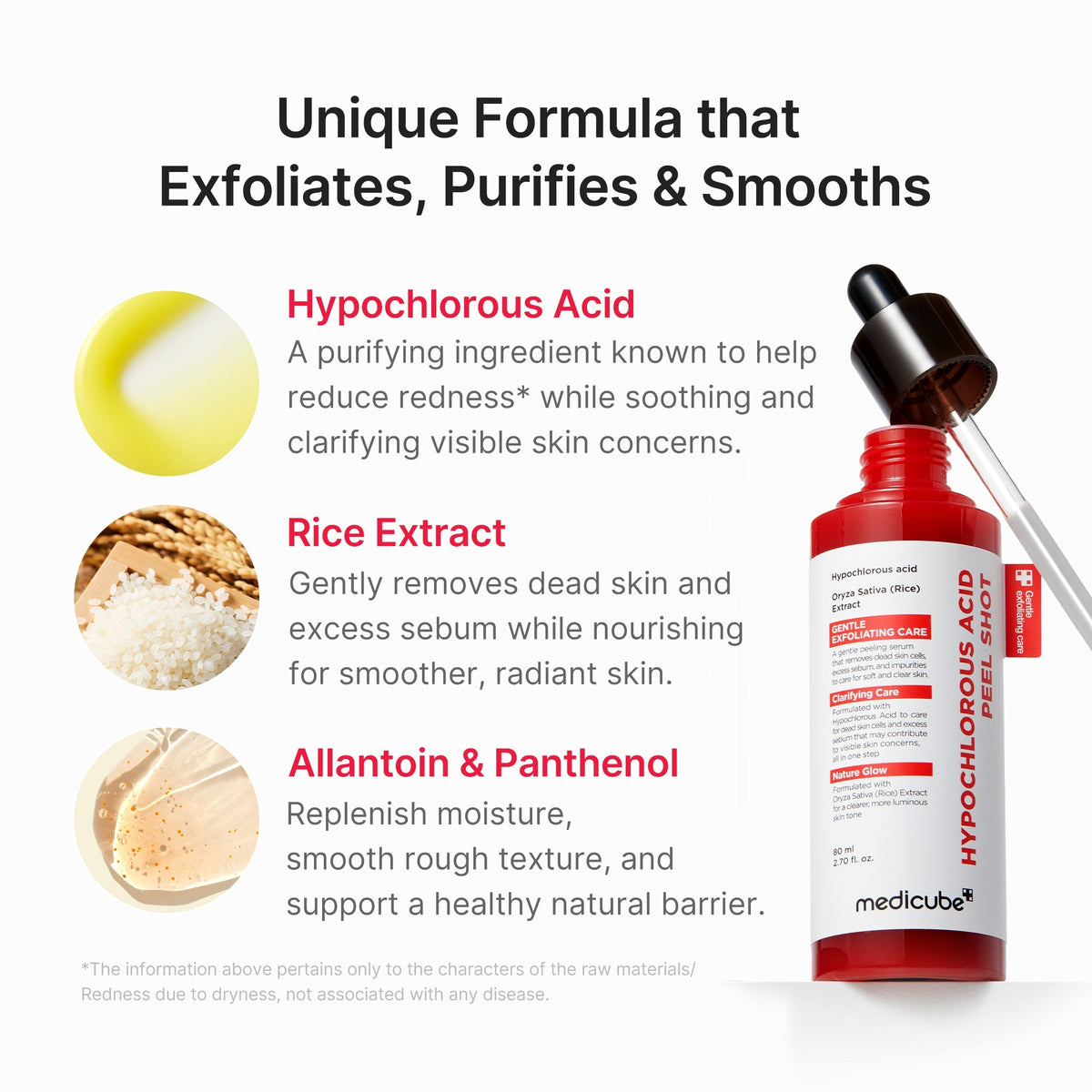 Medicube Hypochlorous Acid Peel Shot — Exfoliante Facial 80 ml — foto oficial de la marca