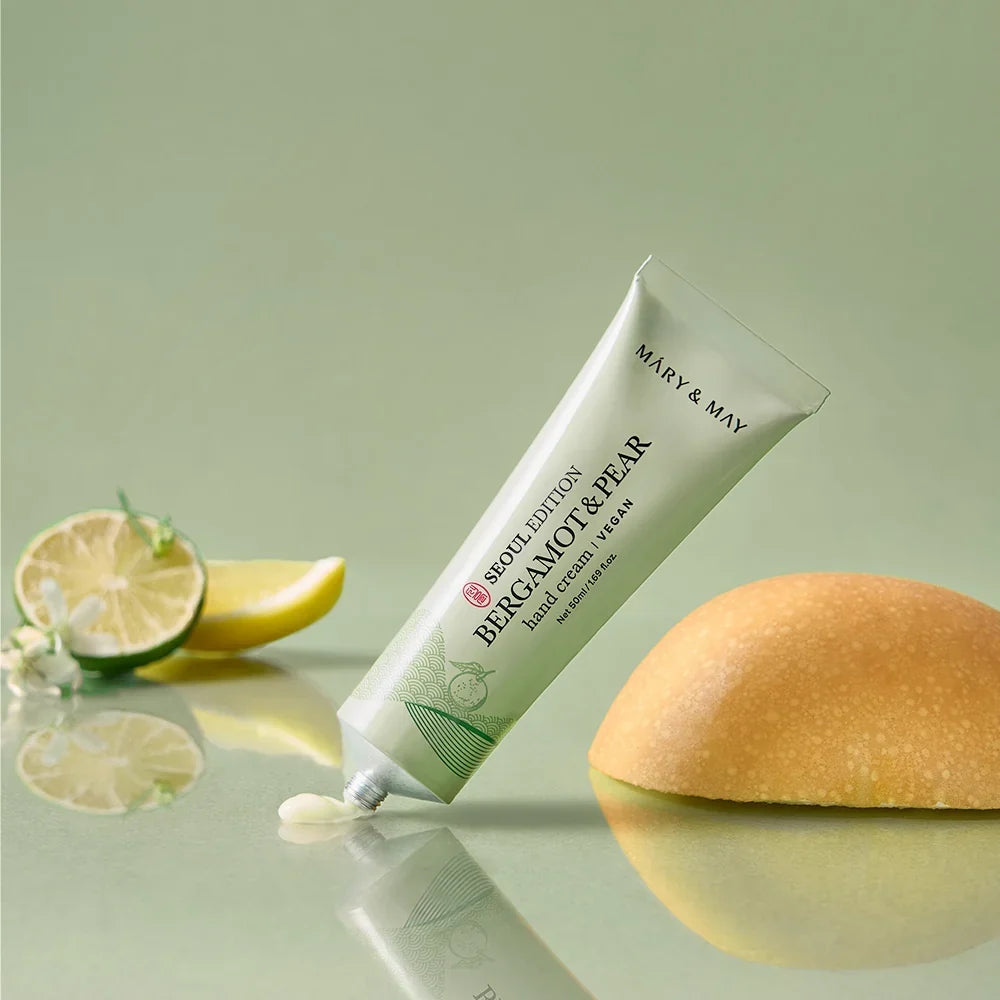 Mary&May Bergamot & Pear Hand Cream 50 ml — detalle oficial del envase