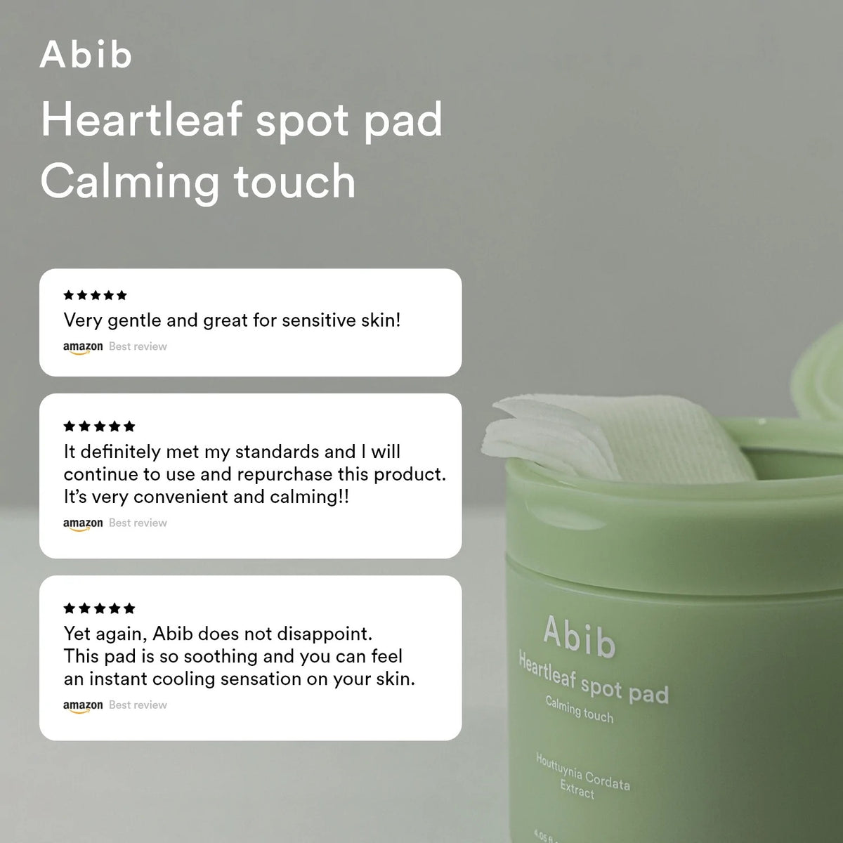 Abib Heartleaf Spot Pad Calming Touch — Discos faciales calmantes 80 unidades (150 ml)