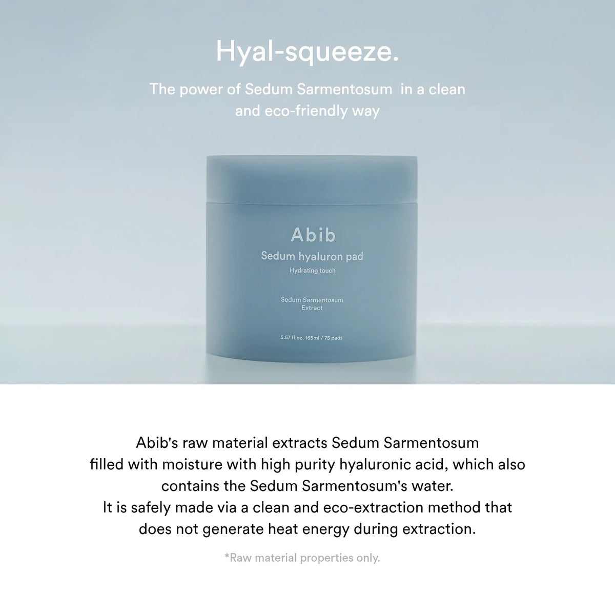 Abib Sedum Hyaluron Pad Hydrating Touch — Discos hidratantes 75 unidades