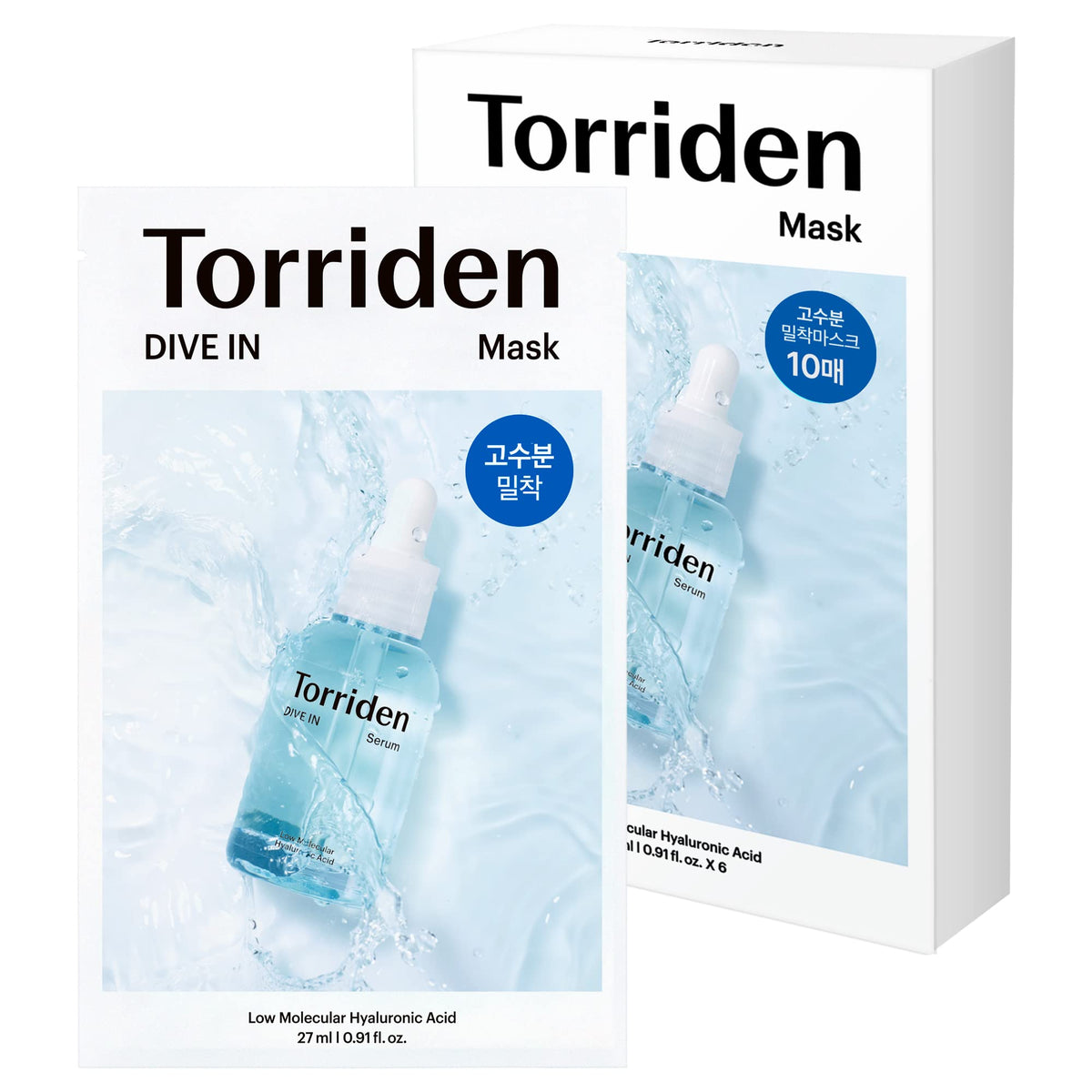 Torriden DIVE-IN Low Molecular Hyaluronic Acid Mask — Mascarilla en lámina 10 unidades