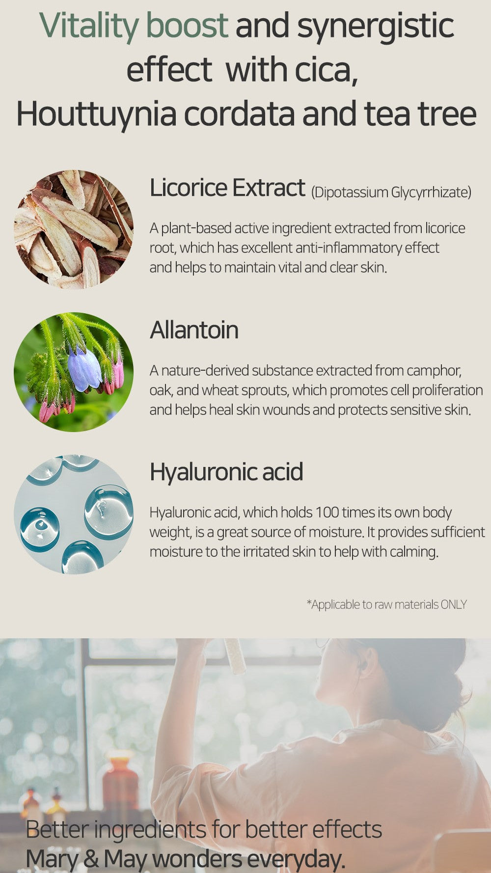 Mary&May Cica Houttuynia Cordata Tea Tree Calming, Mascarilla facial 30 unidades