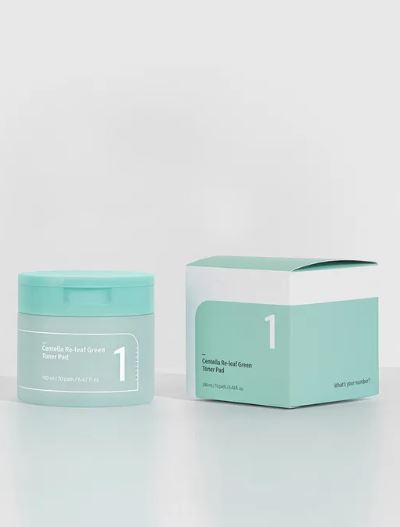 numbuzin No.1 Centella Re-Leaf Green Toner, Discos Faciales 190 ml (70 un)