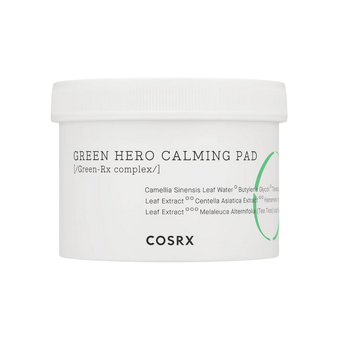 COSRX One Step Green Hero Calming Pad — Discos faciales calmantes 70 unidades
