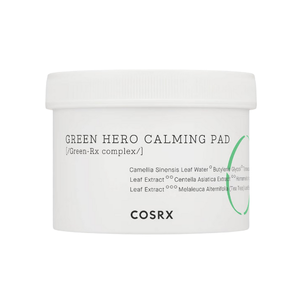 COSRX One Step Green Hero Calming Pad — Discos faciales calmantes 70 unidades