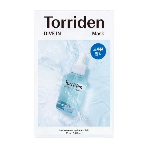 Torriden DIVE-IN Low Molecular Hyaluronic Acid Mask — Mascarilla en lámina 10 unidades