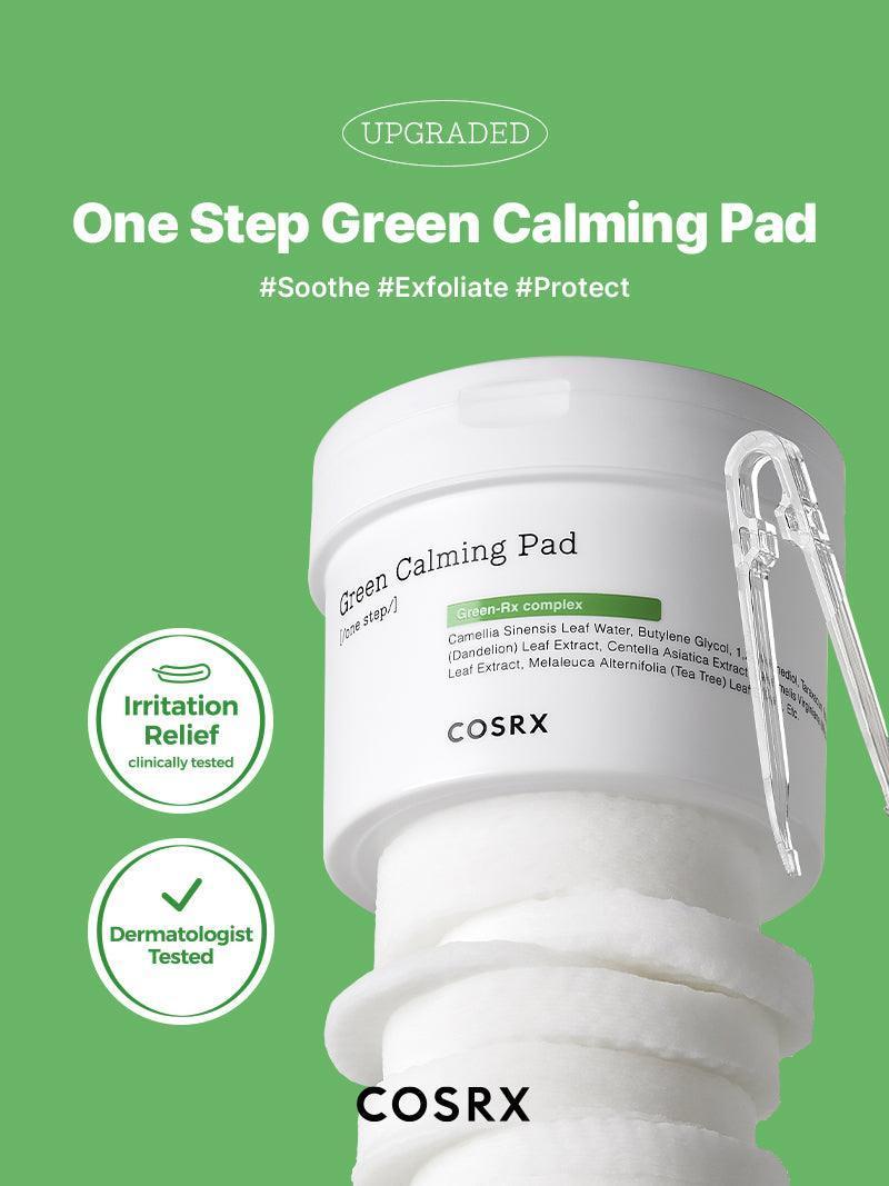COSRX One Step Green Hero Calming Pad — Discos faciales calmantes 70 unidades