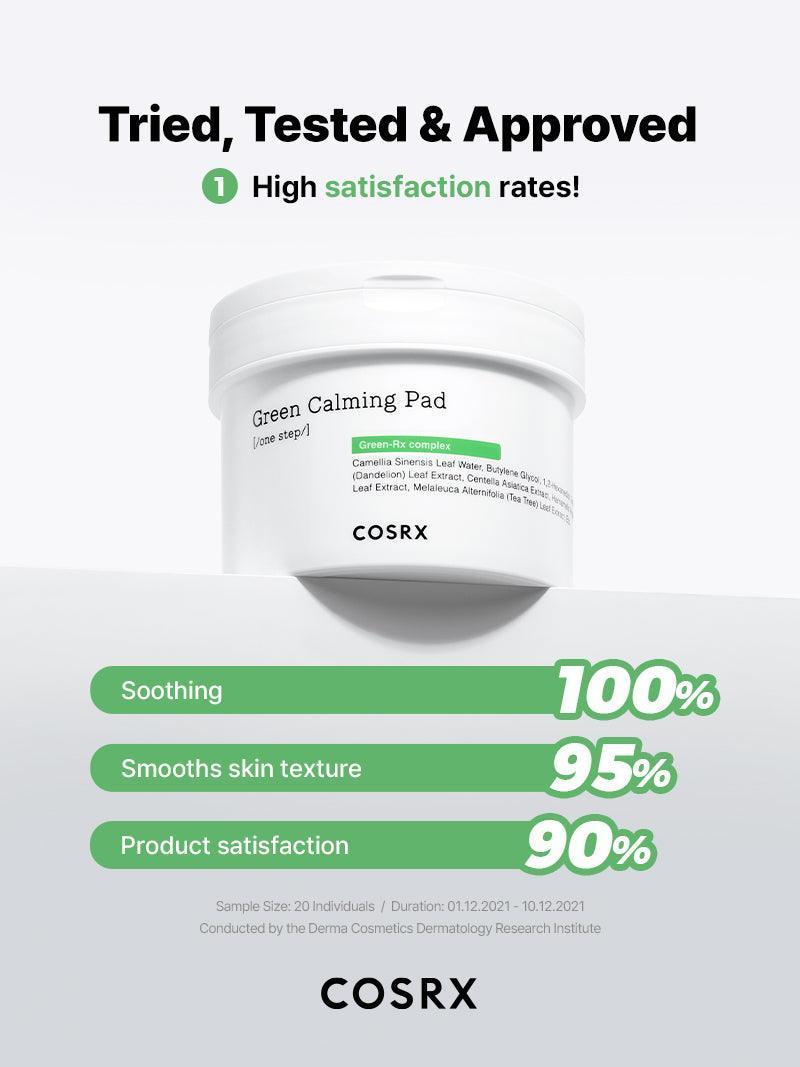 COSRX One Step Green Hero Calming Pad — Discos faciales calmantes 70 unidades
