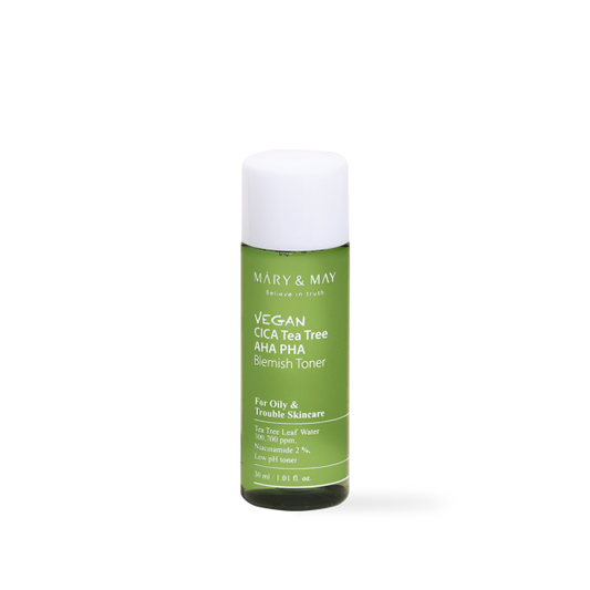 Mary and May Vegan CICA Tea Tree AHA PHA Blemish Toner — Tónico facial 30 ml