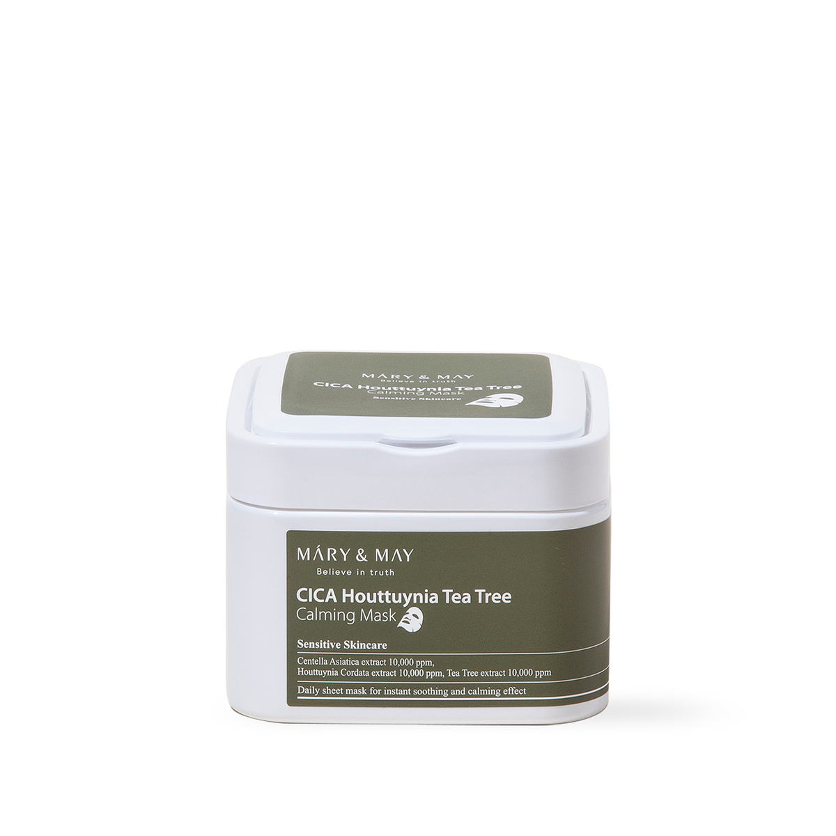Mary&May Cica Houttuynia Cordata Tea Tree Calming, Mascarilla facial 30 unidades