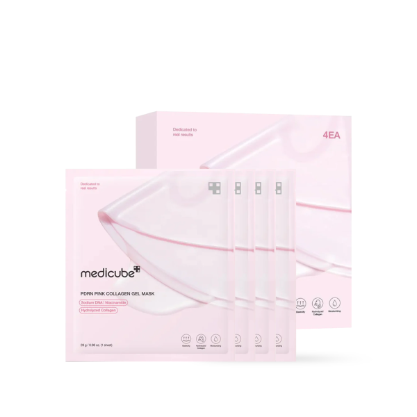 Medicube PDRN Pink Collagen Gel, Mascarilla Facial 4 un