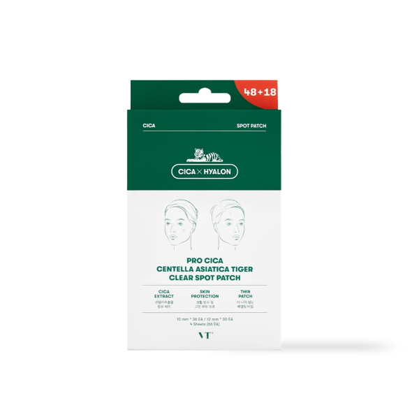VT Cosmetics PRO CICA Centella Asiatica Tiger Clear Spot Patch, Parche 66 unidades