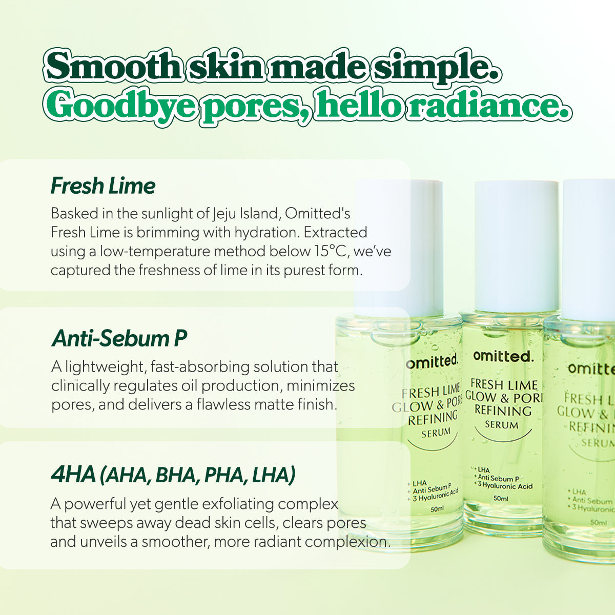 Omitted Fresh Lime, Sérum facial para poros 50 ml