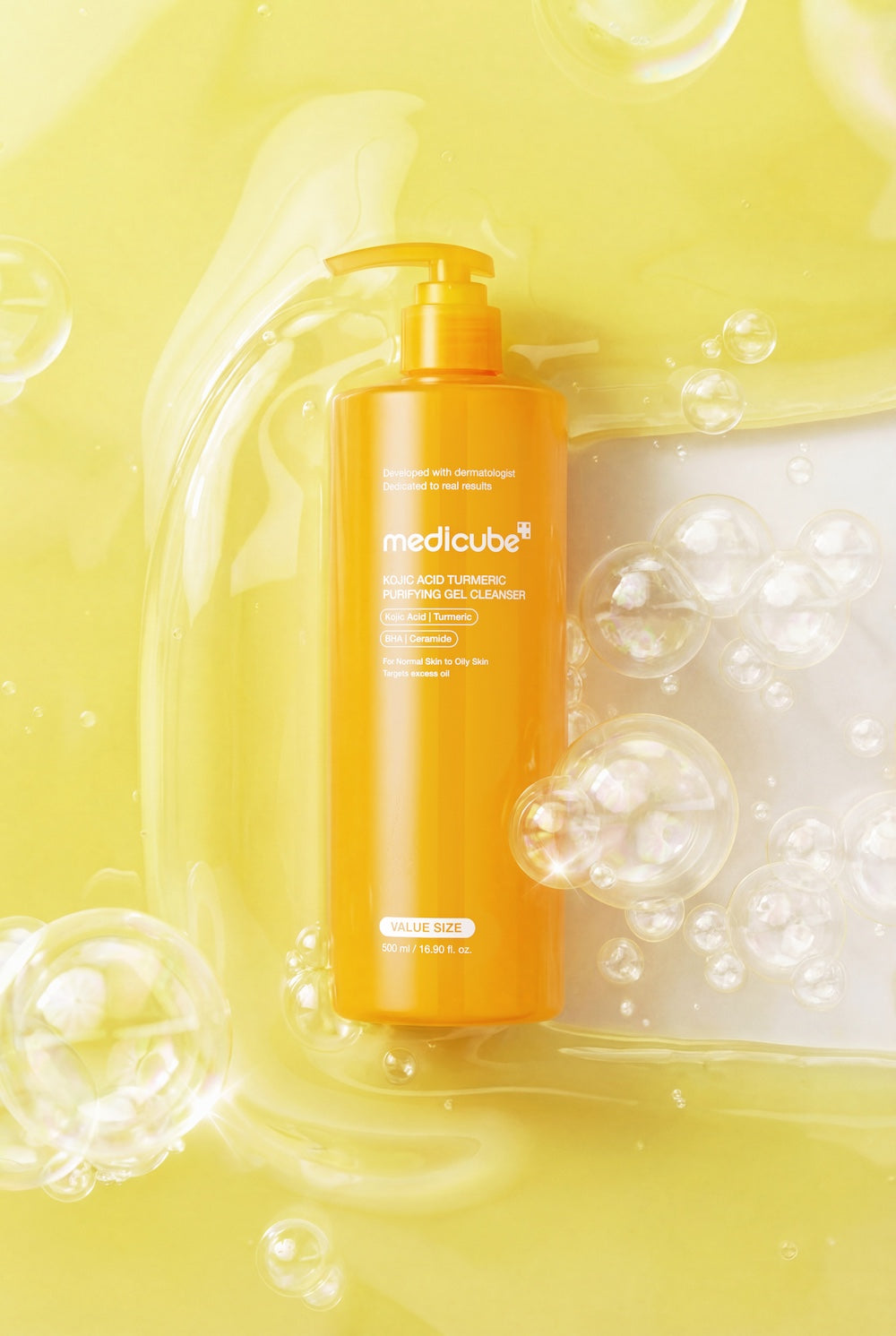 Medicube Kojic Acid Turmeric, Gel limpiador espumoso 500 ml