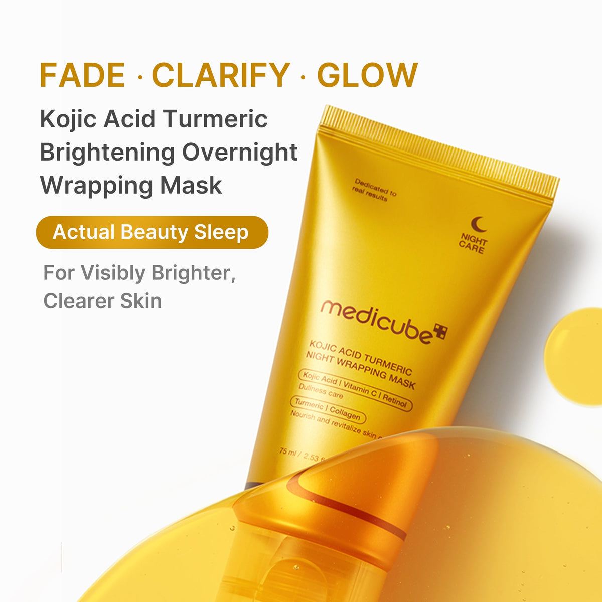 Medicube Kojic Acid Turmeric Night Wrapping — Mascarilla Facial 75 ml — foto oficial de la marca