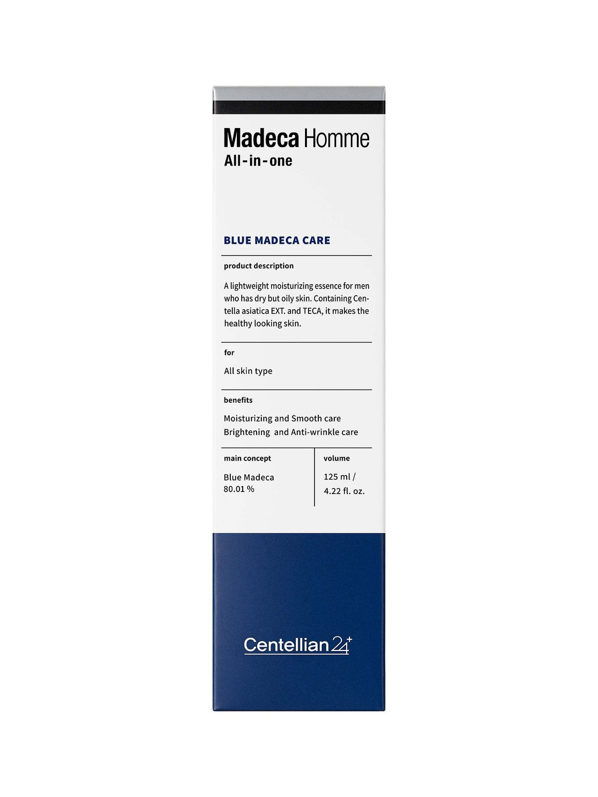 Centellian24 Madeca Homme ALL IN ONE — Hidratante multifuncional 125 ml — foto oficial de la marca