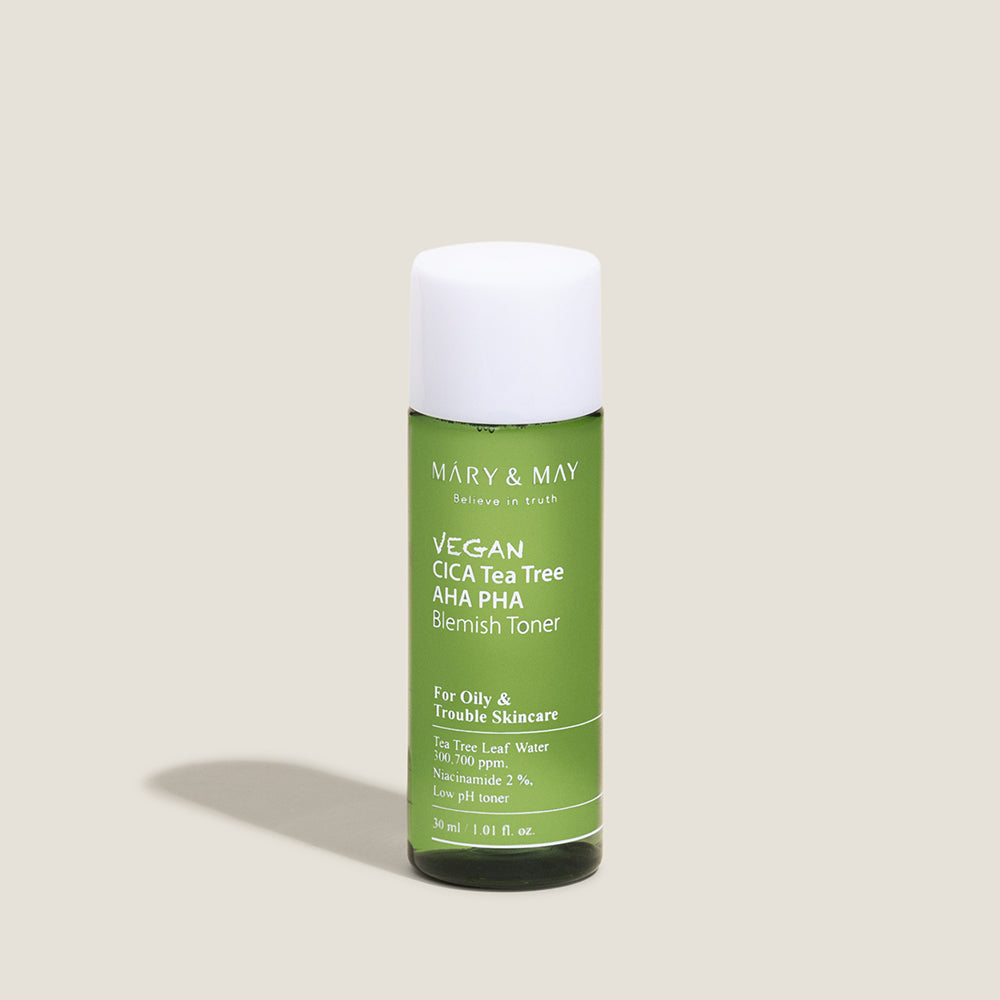 Mary&May Vegan CICA Tea Tree AHA PHA Blemish Toner — Tónico facial 30 ml (Miniatura)
