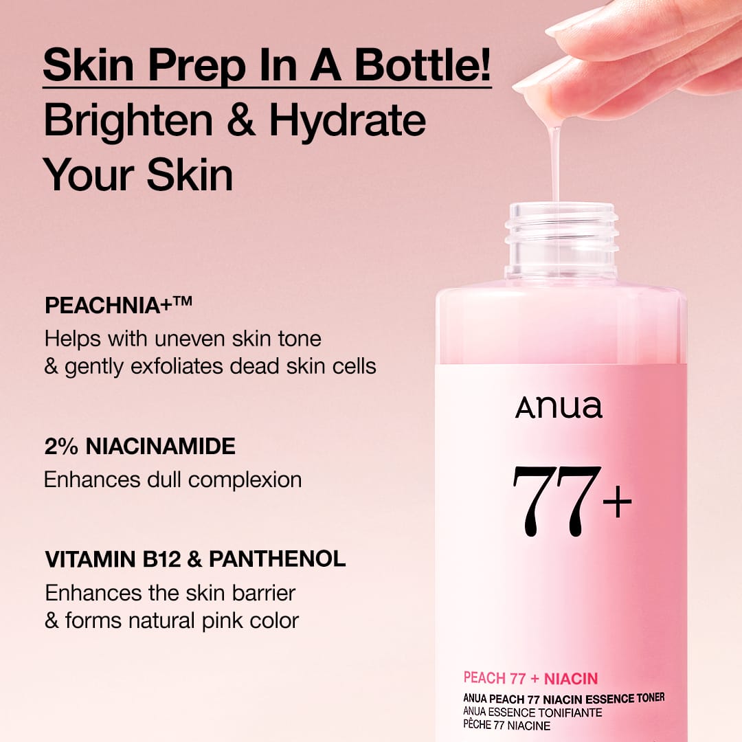 Anua PEACH 77 NIACIN ESSENCE TONER — Tónico facial 250 ml — foto oficial de la marca