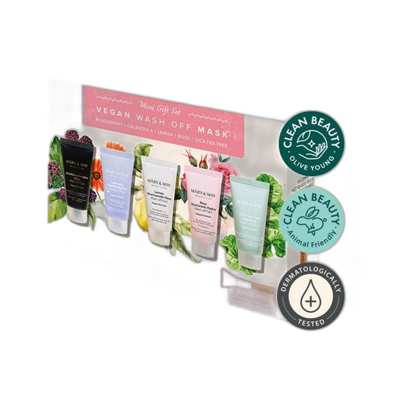Mary&May Vegan Wash Off Mask Mini Set — Mascarillas faciales 5 x 30 g